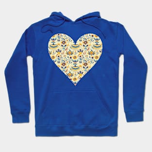 Ukrainian Flag Style Retro 30s Cute Floral Ukraine Heart Hoodie